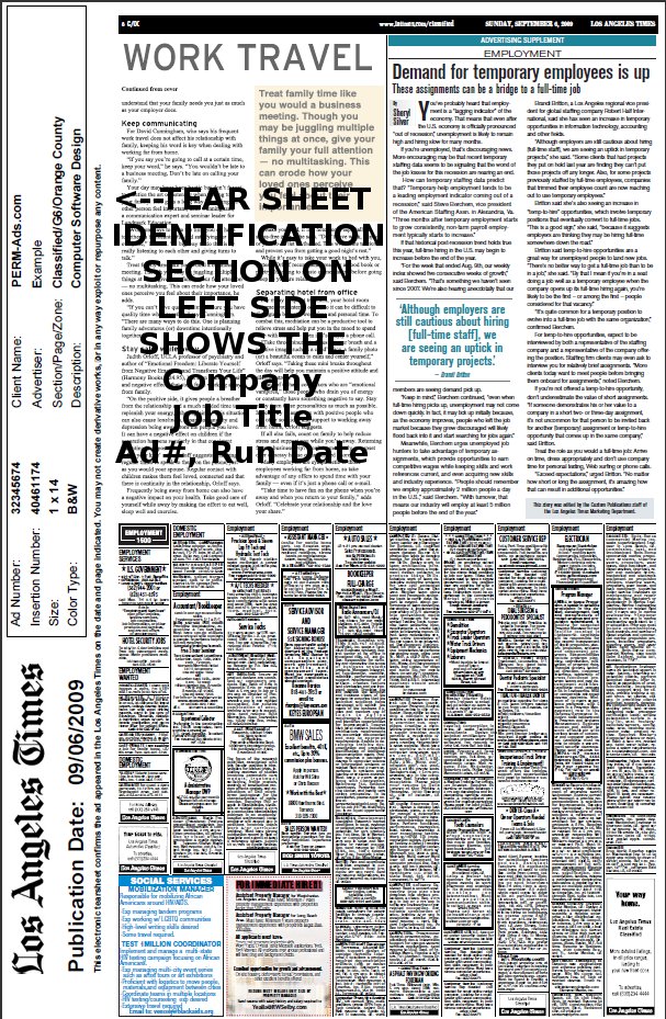 newspaper ads examples. Example Newspaper Tearsheet