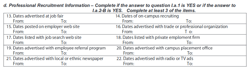 DOL Form 9089 Recruitment Report